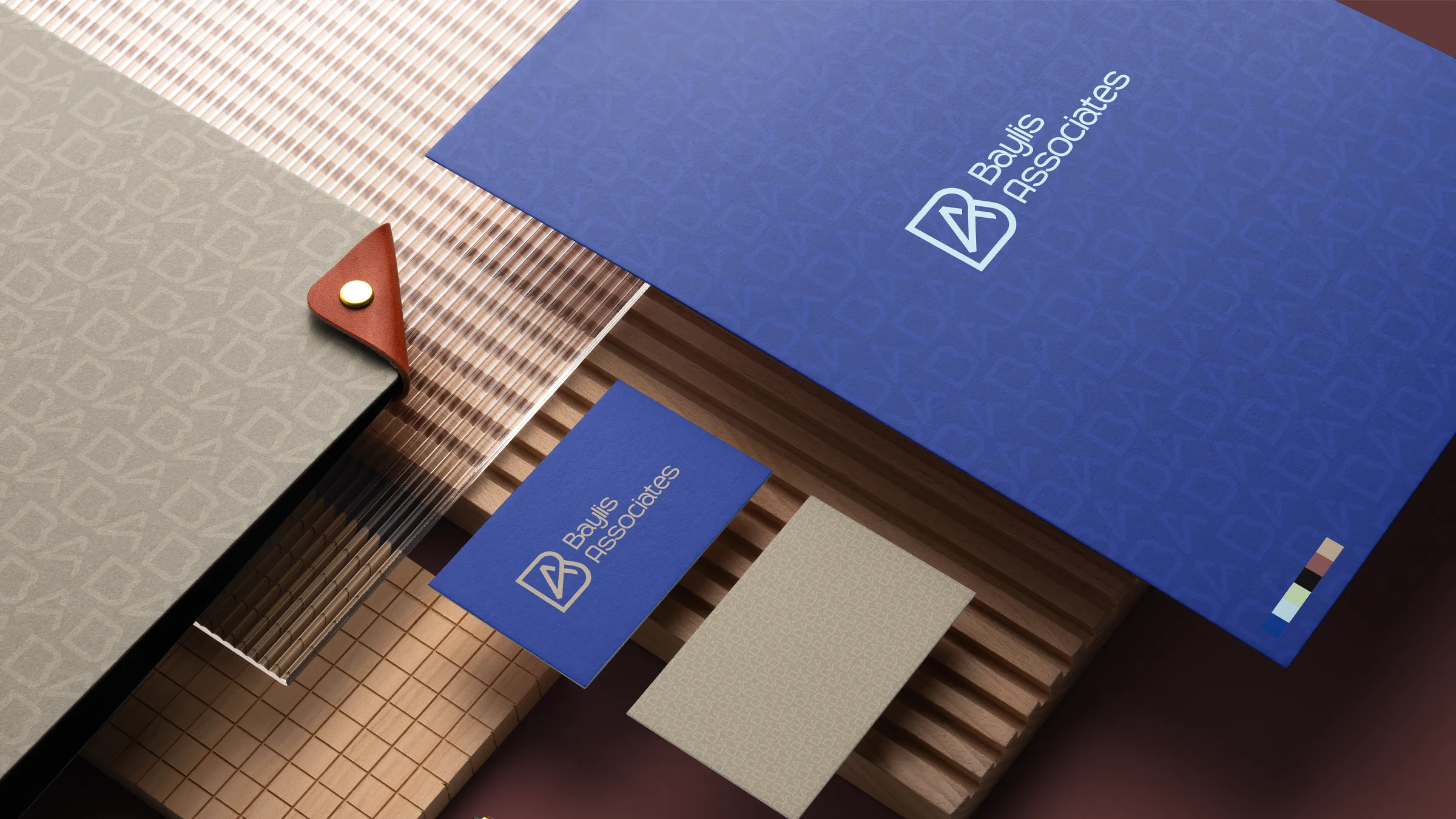 Baylis Associates folder and business cards